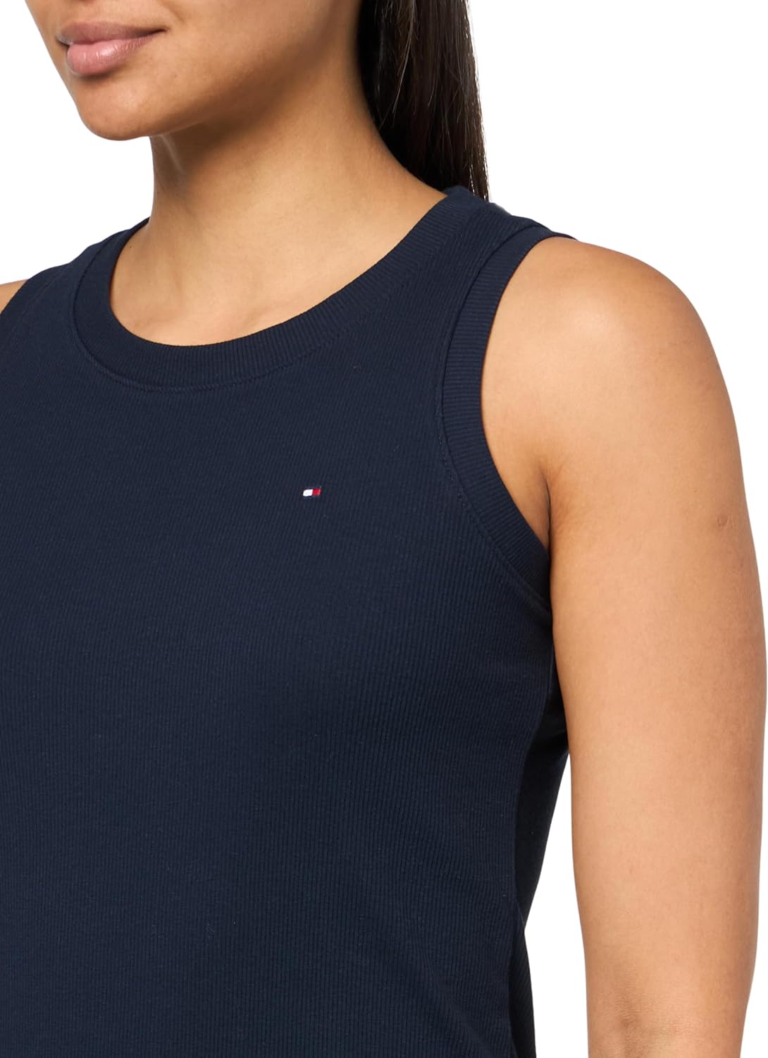 Женское платье-майка без рукавов Tommy Hilfiger Chatham из трикотажа в рубчик, Sky Captain — фото 3