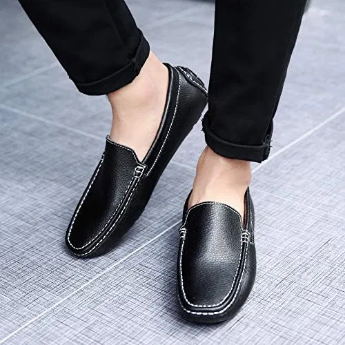 Лоферы мужские искусственная кожа ANUFER, Black — фото 3