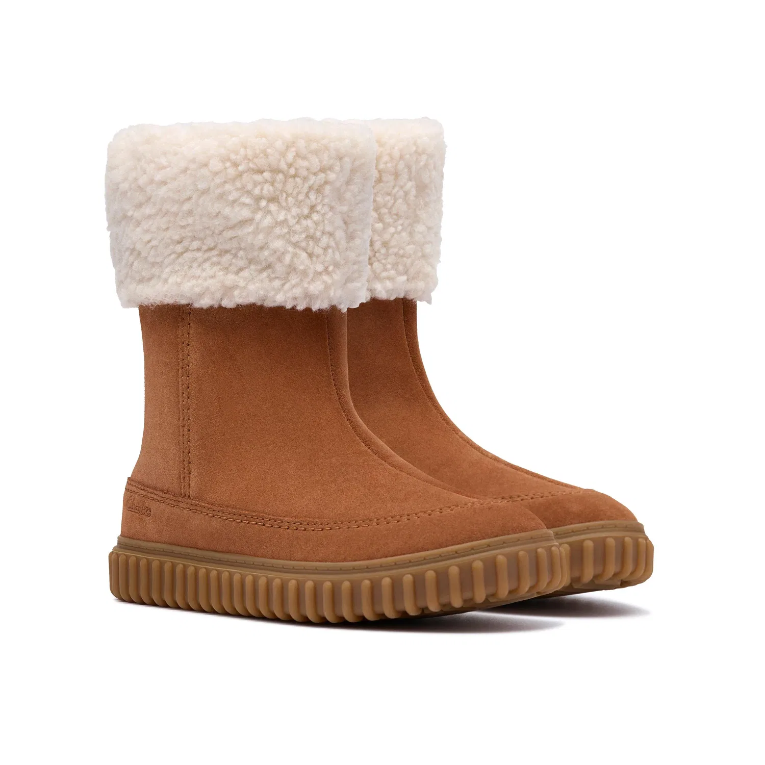 Ботинки для мальчиков с меховой отделкой Clarks, коричневый — фото 4