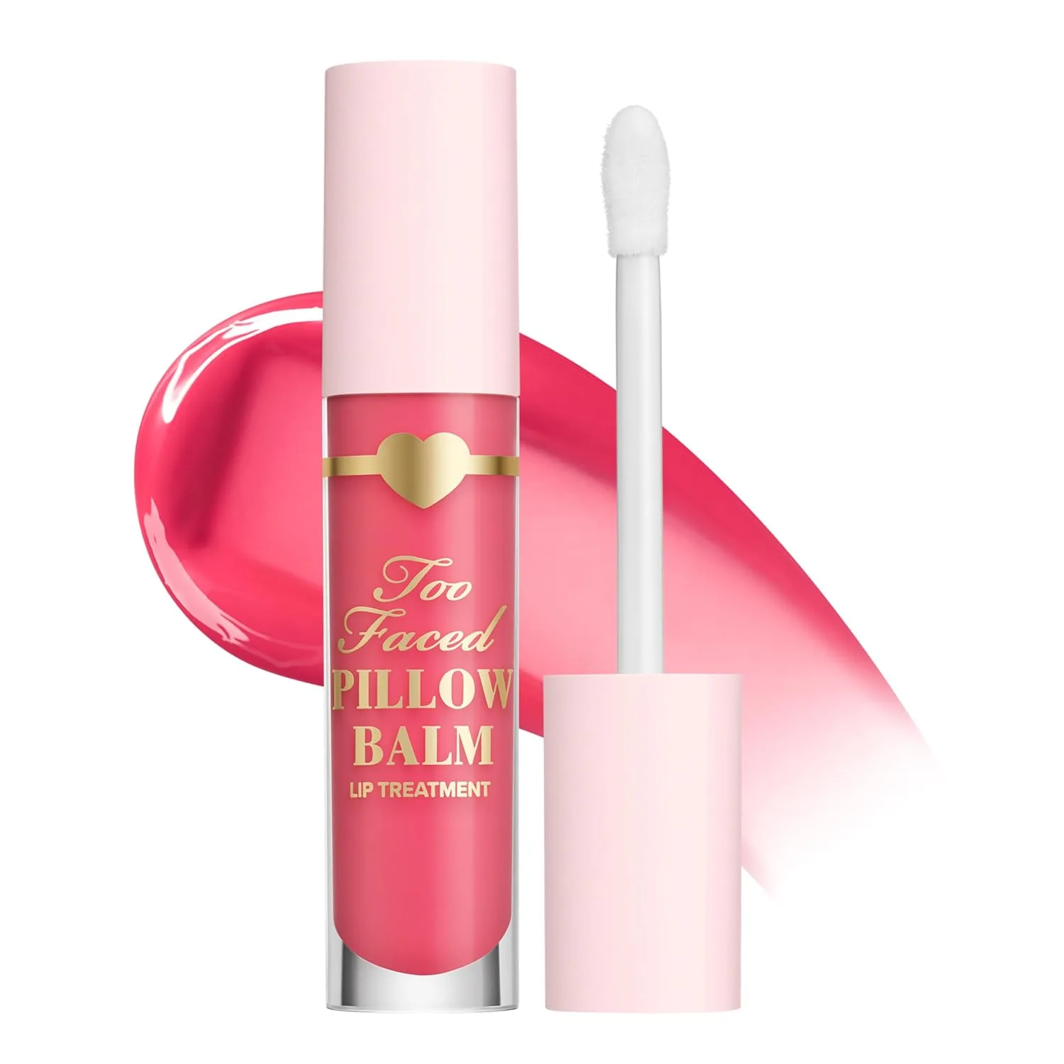 Too Faced Pillow Balm Ультраувлажняющий бальзам для губ | Жидкий бальзам для губ, восполняющий недостаток влаги в губах благодаря гиалуроновой кислоте, 04 Juicy Watermelon Kiss (Vibrant Juicy Pink)
