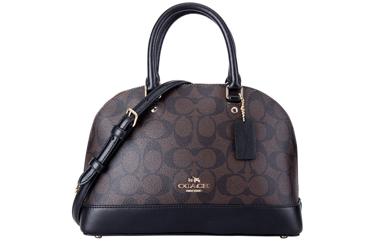 

Сумка Sierra из прорезиненного полотна куполообразная, женская сумка, сумка через плечо, кросс-боди среднего размера тёмно-коричневая COACH