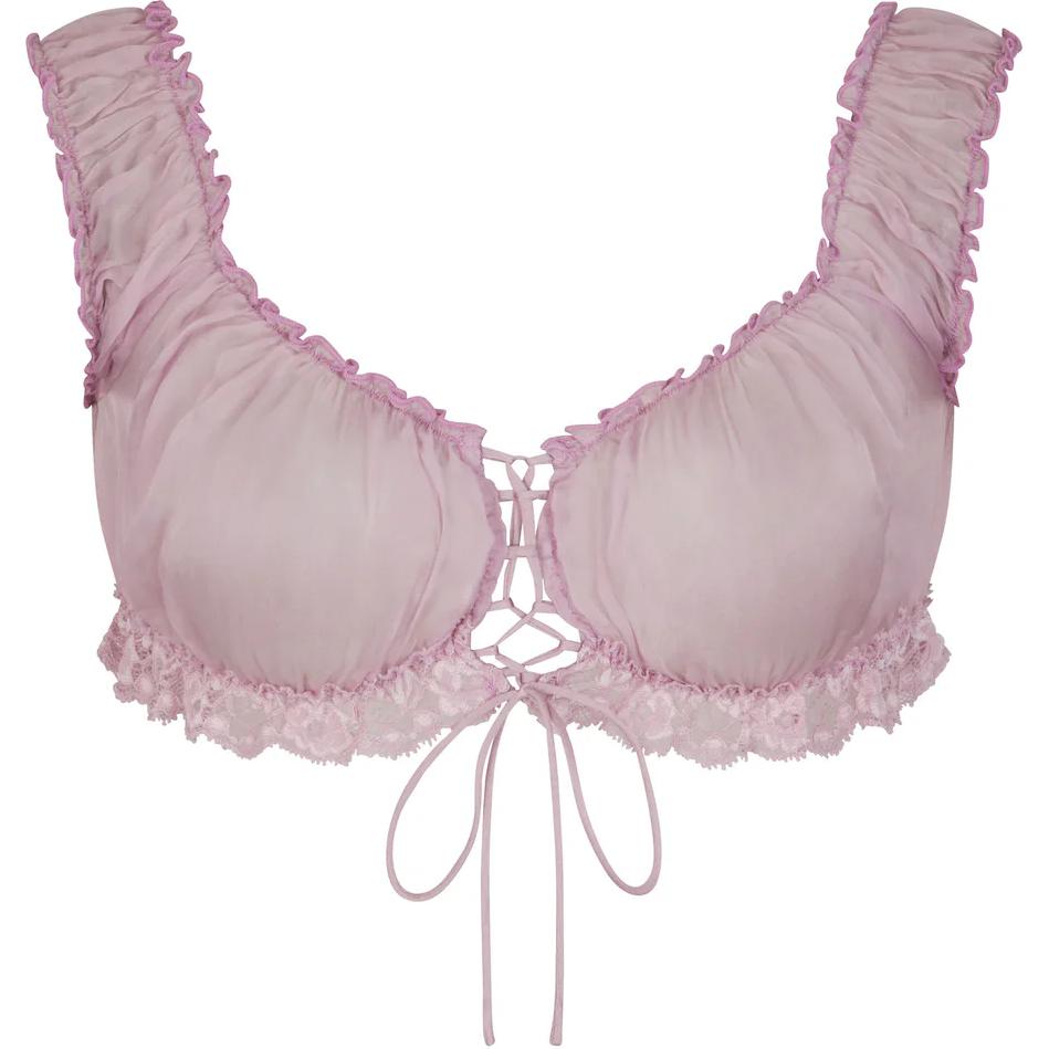 

Skims SS24 Romantic Lace Collection ROMANCE LACE CROP TOP Бюстгальтер Женский IRIS MICA/Iris Mica