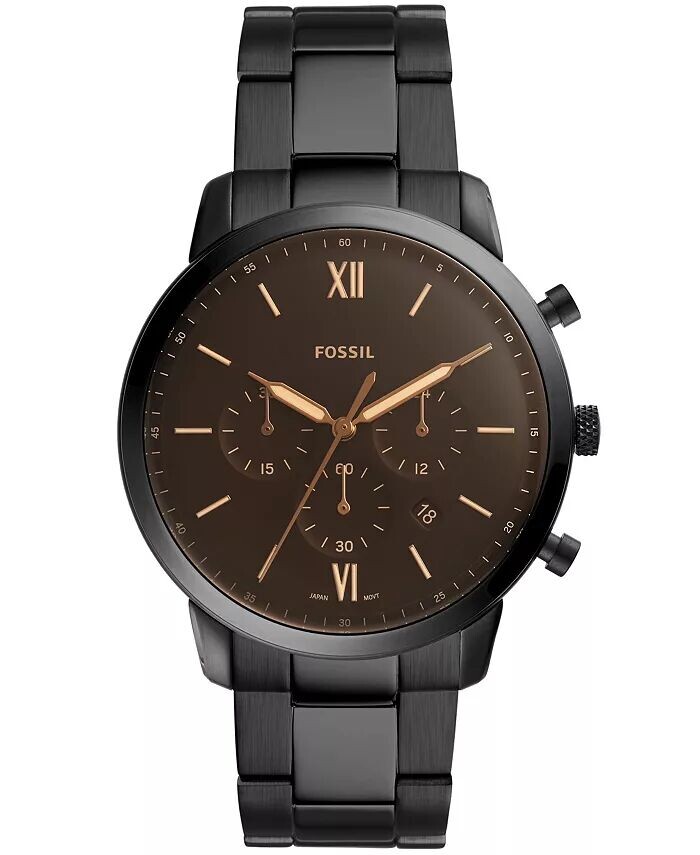

Мужской браслет Neutra Chrono черного цвета из нержавеющей стали Fossil, черный