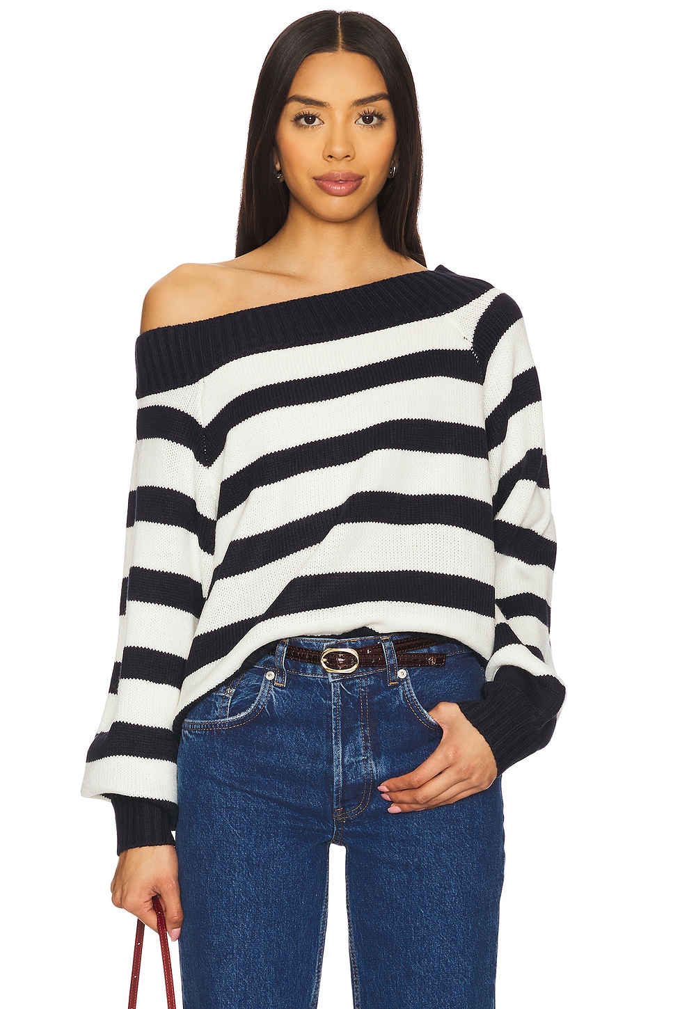 

Свитер с открытыми плечами Weworewhat, navy & white