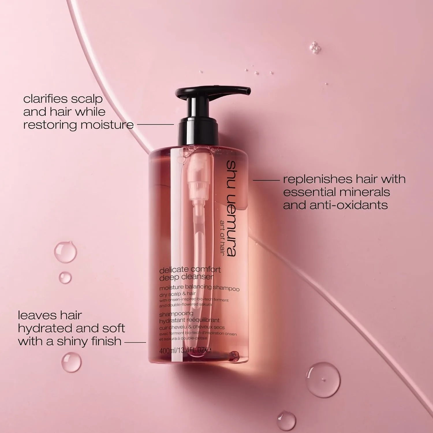Shu Uemura Art of Hair Delicate Comfort Clarifying Shampoo - очищающий и смягчающий шампунь для сухой кожи головы и волос, 13,4 жидких унции. — фото 2