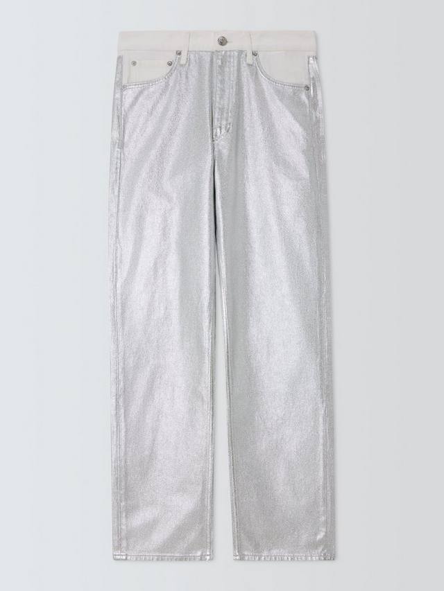 

Джинсы harlow с металлическим отливом rag & bone, серебряный