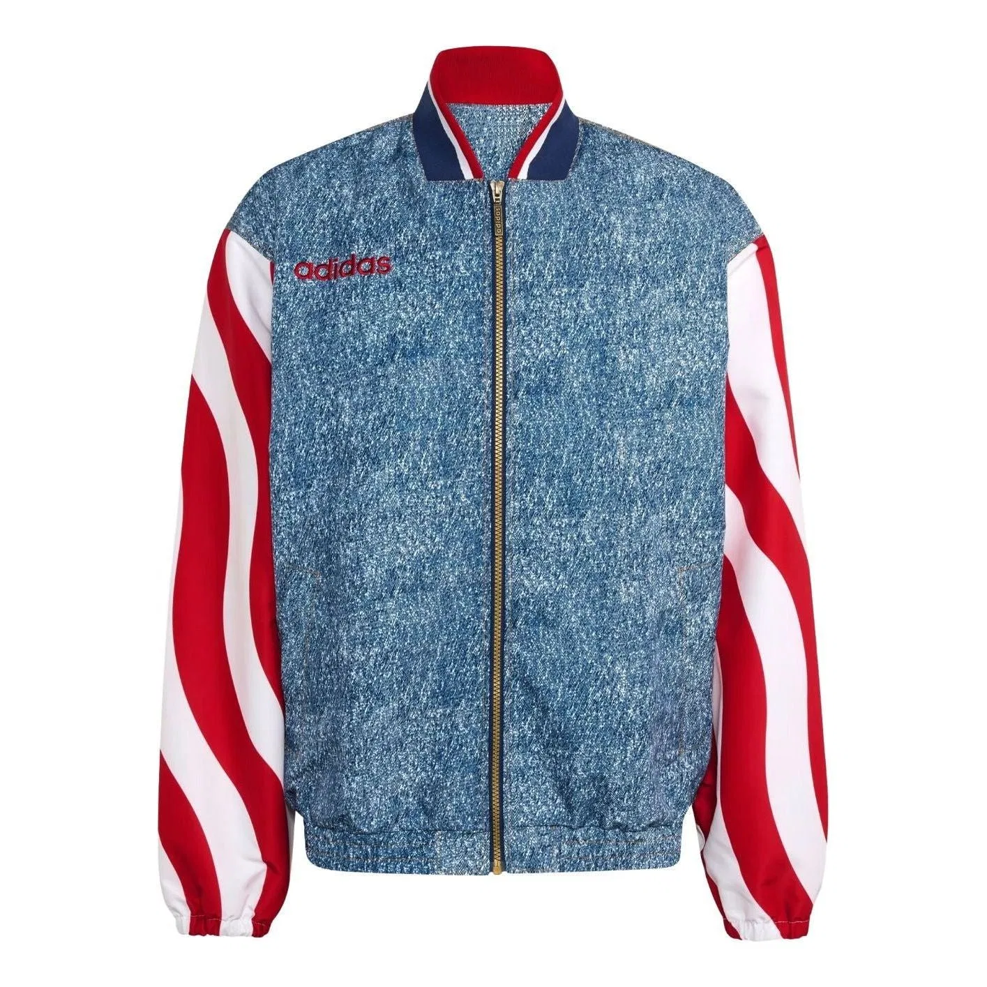 Спортивная куртка Adidas Denim Graphic Track Top 'White Dark Blue' KB2712, синий