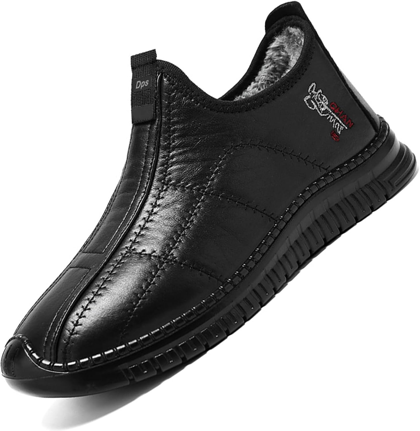 

Мужские зимние термоботинки GHTRHSB с нескользящей подошвой, легкие повседневные теплые ботинки до щиколотки, модные удобные домашние снежные ботинки, черный