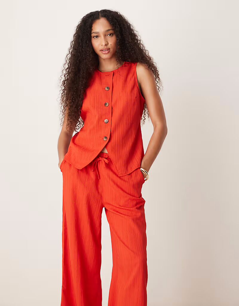 

ASOS DESIGN жатый топ цвета ржавчины