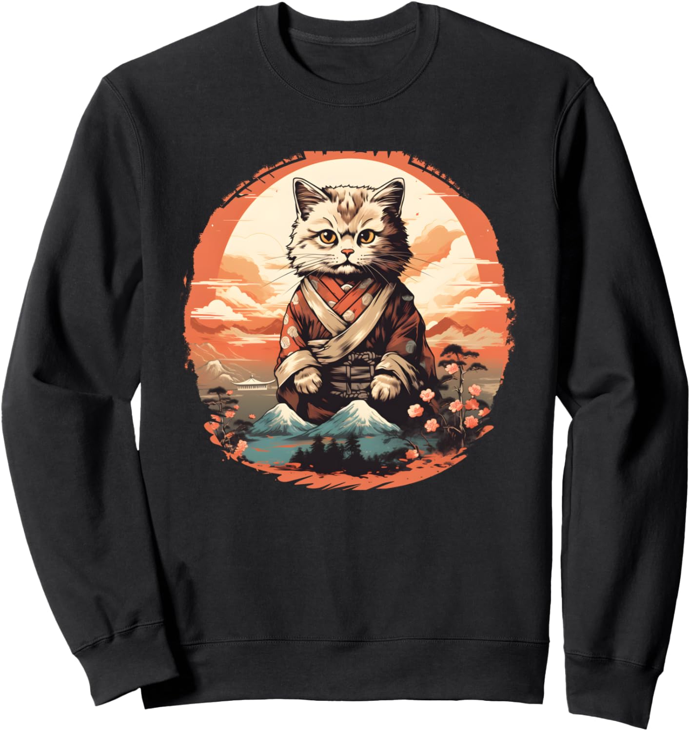 

Толстовка с японским изображением кошки Cat Mom T-Shirts And Gifts, черный