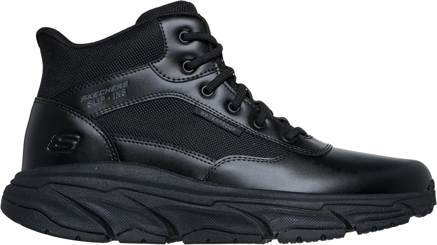 Мужские военные и тактические ботинки Skechers D'lux Jouney Sr Redron на шнуровке с эластичными шнурками, черный — фото 2