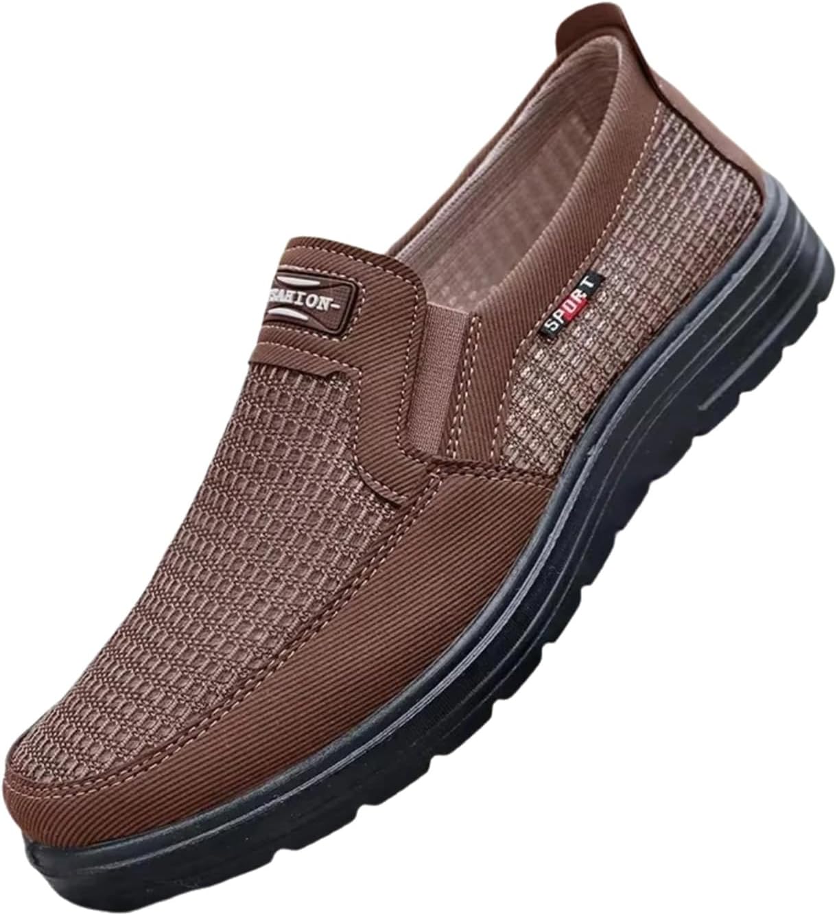 

Мужские повседневные удобные дышащие кроссовки, летние слипоны для официального стиля, классические лоферы Generic, коричневый