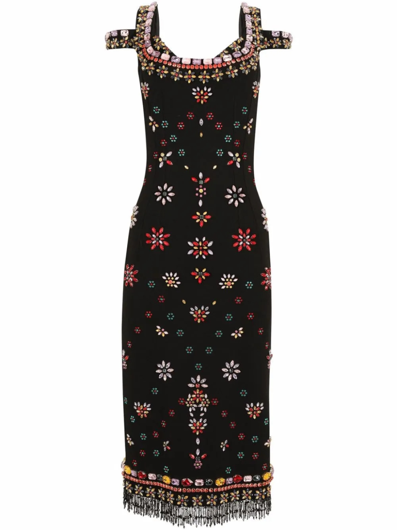 

Dolce & Gabbana декорированное платье миди, черный