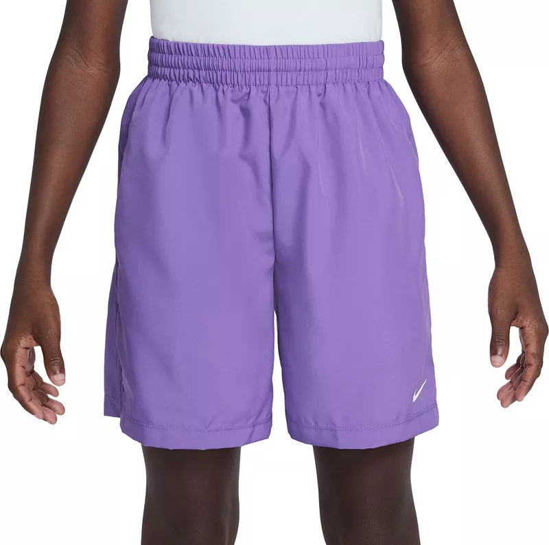 

Детские шорты из разноцветной ткани Nike Dri-FIT, цвет Black Raspberry/White
