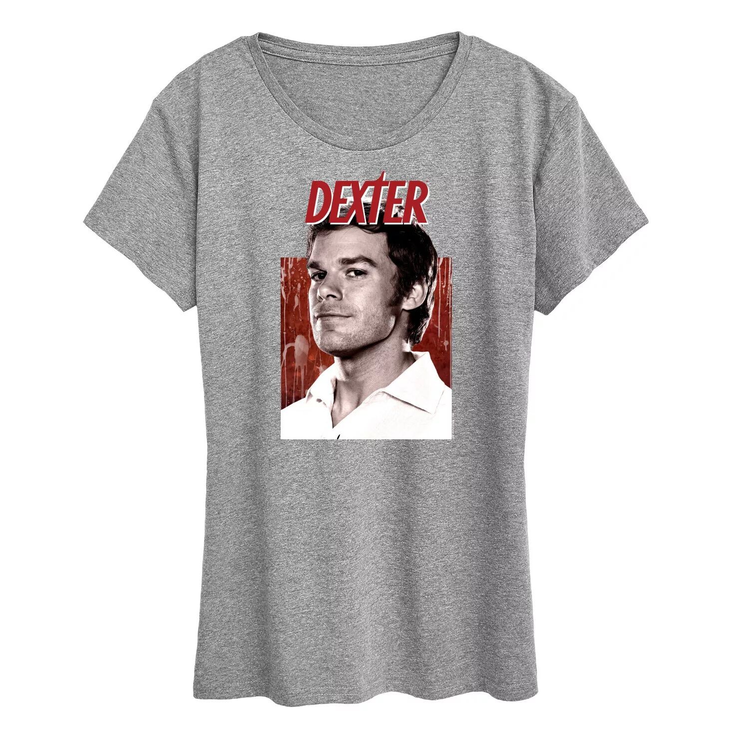

Женская футболка с рисунком Dexter Portrait Licensed Character, светло-серый