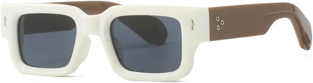 

Солнцезащитные очки с защитой UV400 | Оправа в стиле панк с заклепками, цветные линзы | Для женщин и мужчин, для занятий спортом на открытом воздухе и вождения DSVIGF, White Black