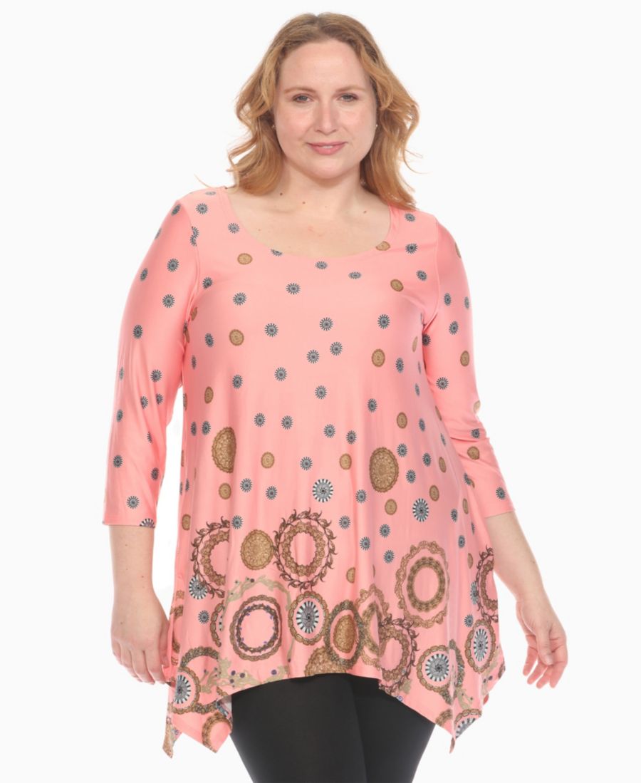 

Топ большого размера с принтом и свободным низом White Mark, Brown Pink