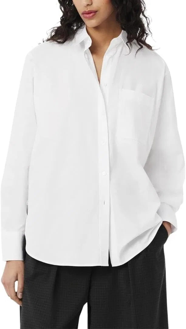 Блуза Lacoste Oversized Popeline Long Sleeve Shirt, белый