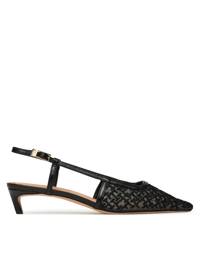 Сандалии Mono Squared Toe Kitten Slingb FW0FW08746 Tommy Hilfiger, черный