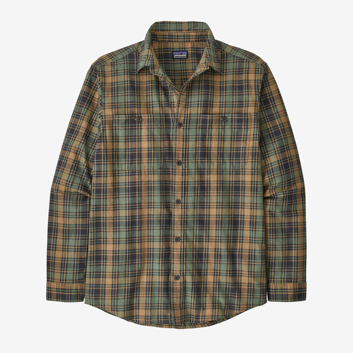 

Мужская рубашка из хлопка пима с длинными рукавами Patagonia, зеленый