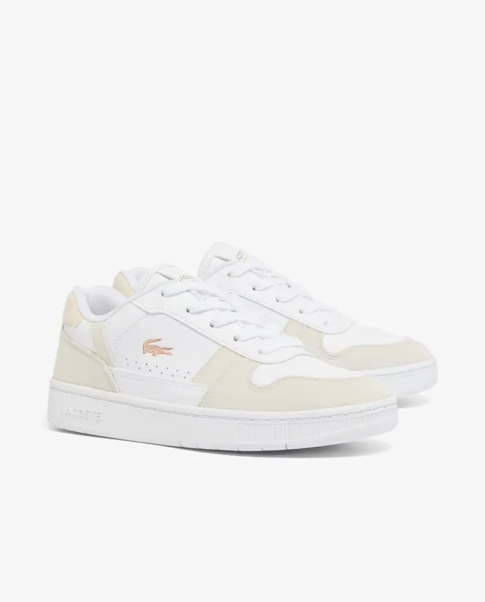 Детские универсальные спортивные кроссовки T-Clip Set Lacoste, бежевый / белый — фото 3