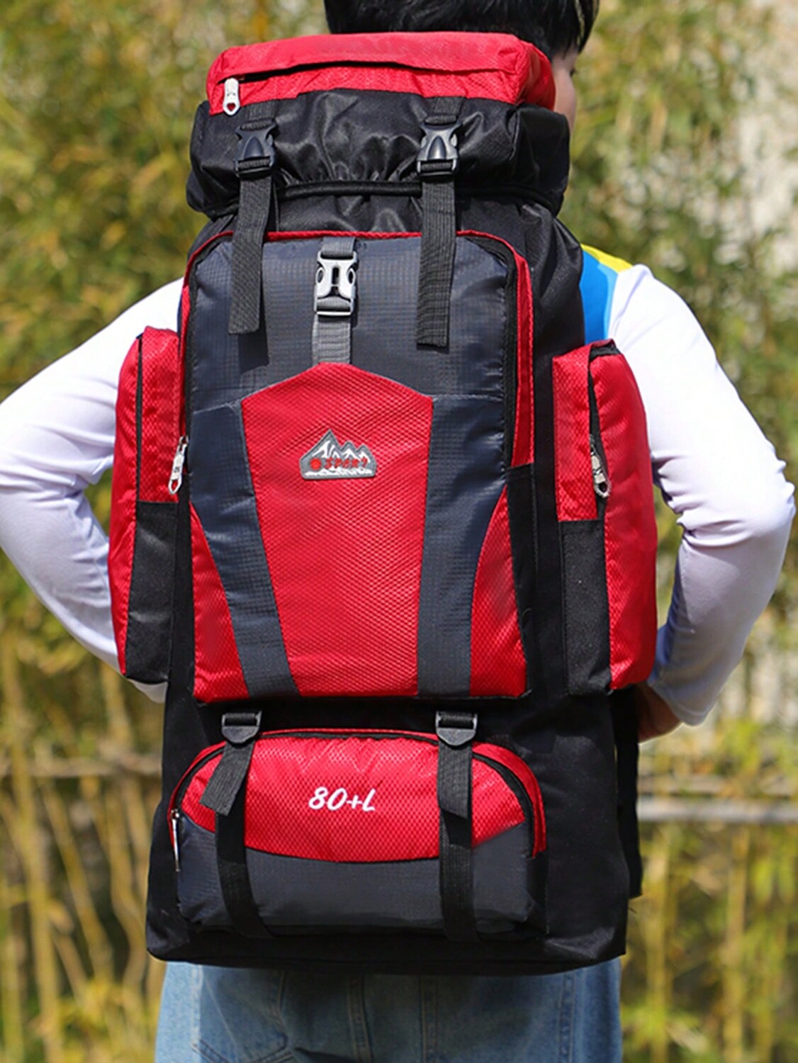 

Большой вместительный рюкзак объемом 112 л Детали персонажа с цветными блоками Сумка для кемпинга