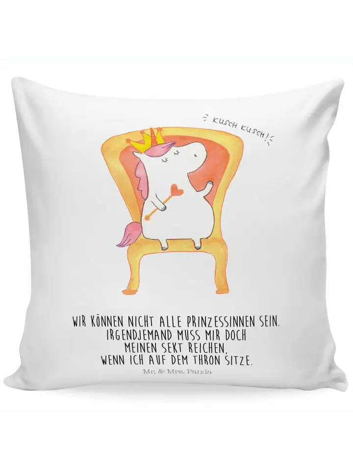 

Подушка Mr & Mrs Panda 40x40 Einhorn König, белый