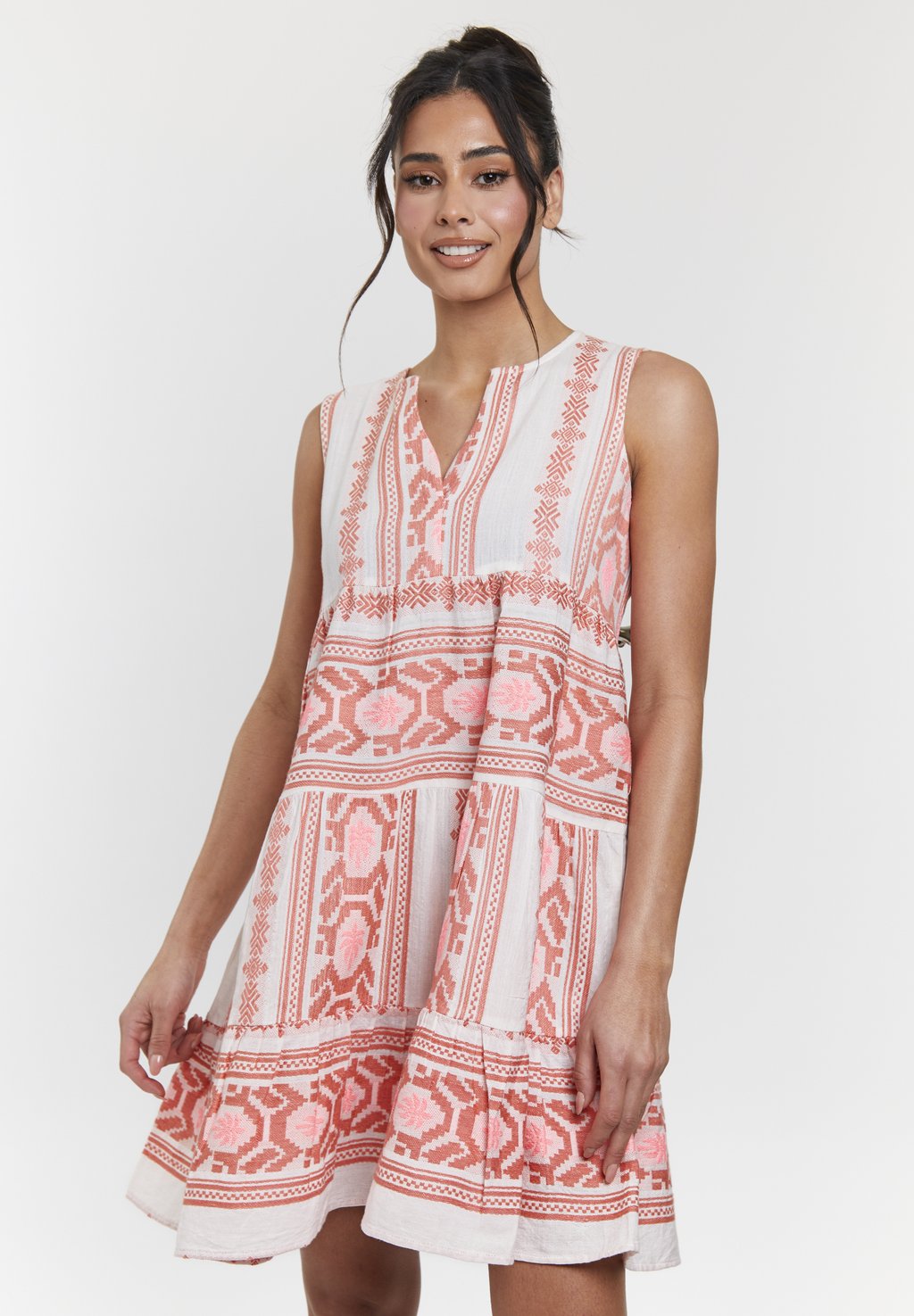 

Повседневное платье JACQUARD SLEEVELESS MINI TIERED South Beach, розовый