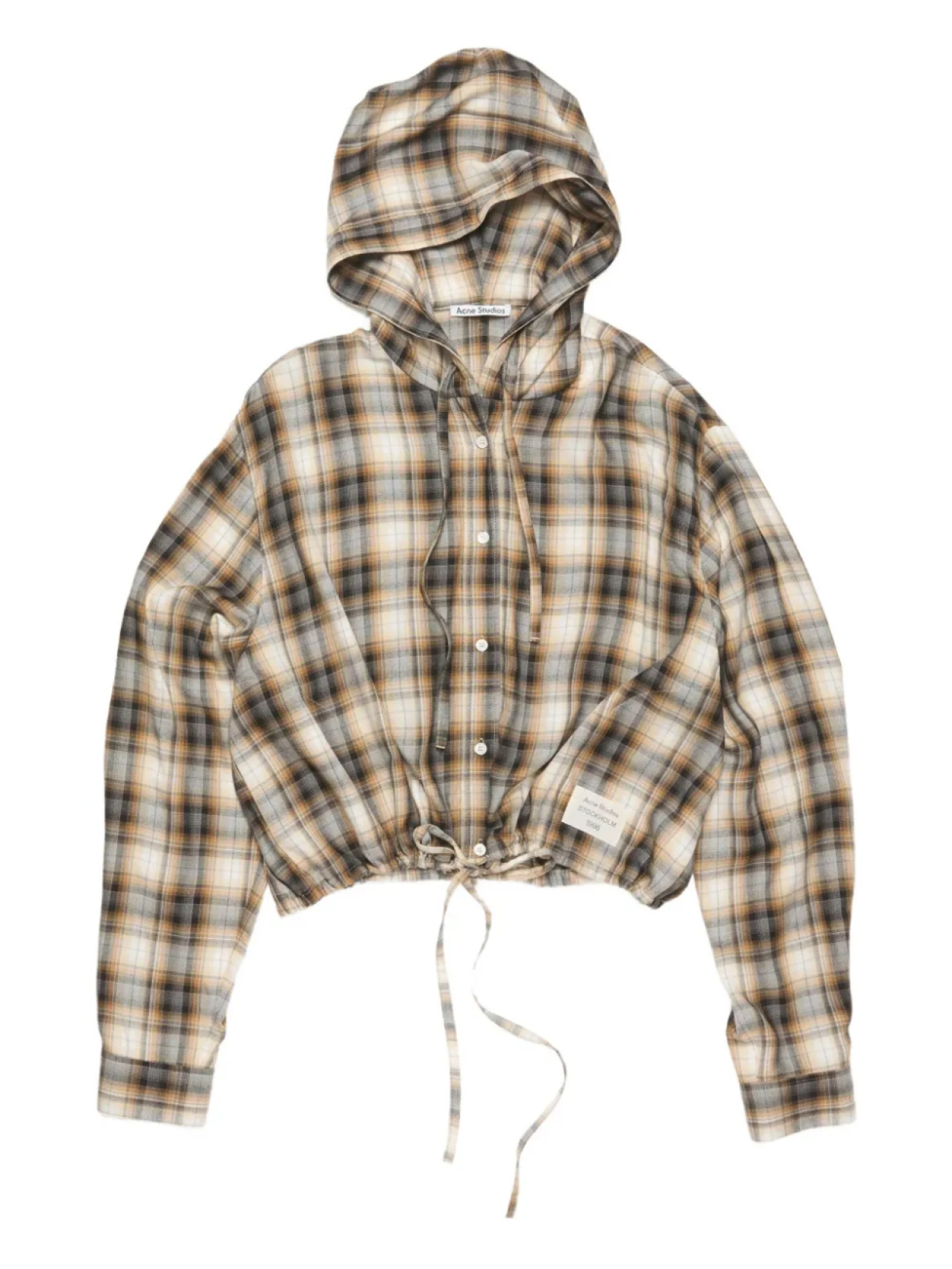 

Клетчатая рубашка Acne Studios, нейтральный