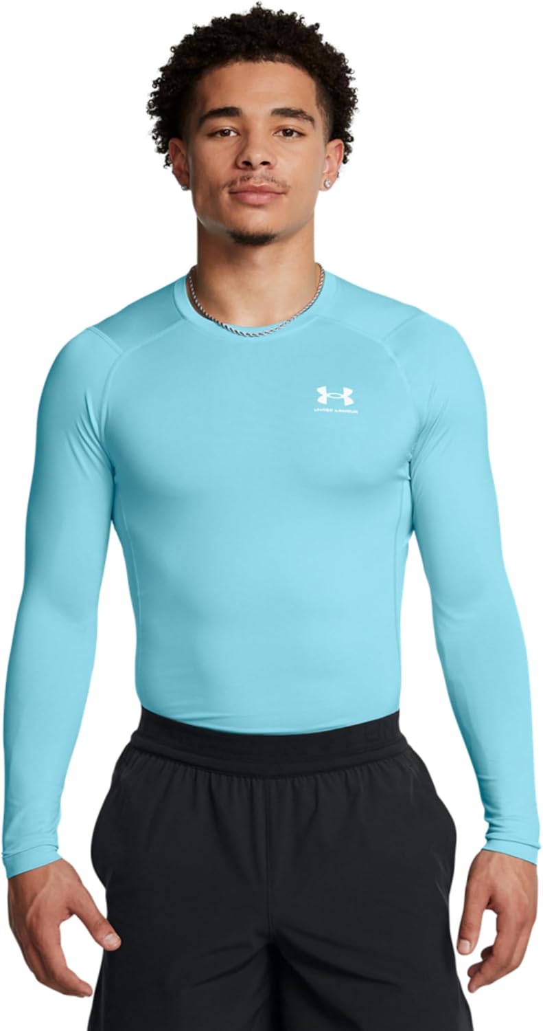 

Under Armour мужская футболка HeatGear Compression с длинным рукавом, (914) Sky Blue/White