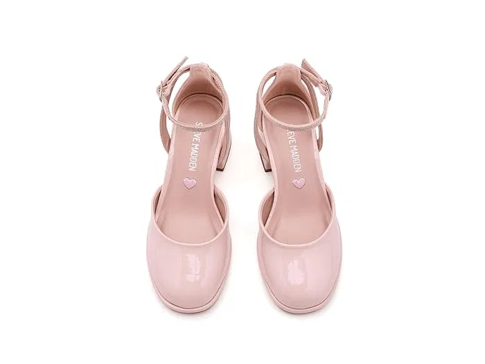 Туфли на каблуке с блочной пяткой Elinor Steve Madden Kids, Blush Patent — фото 3