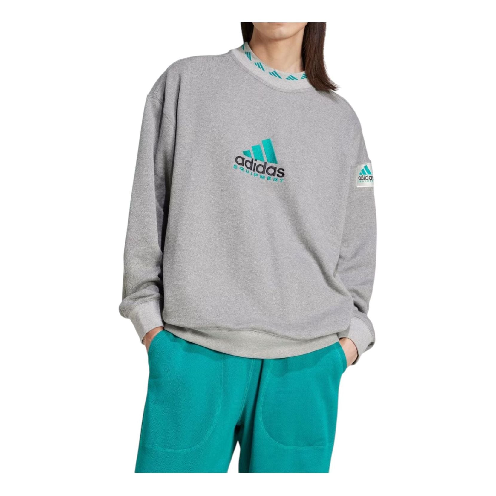 Свитшот Adidas EQT Reflective Crewneck 'Medium Grey Heather' — фото 2
