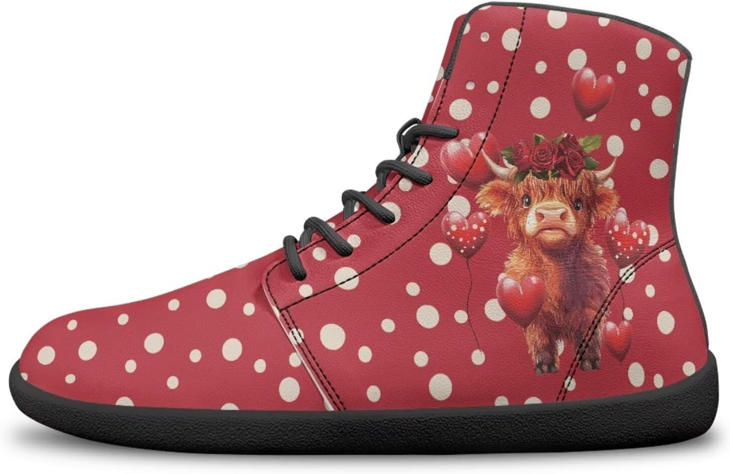 

Кроссовки ко Дню святого Валентина для женщин и мужчин, беговые туфли с широкой носочной частью, обувь с заземлением Bychecar, Highland Cattle