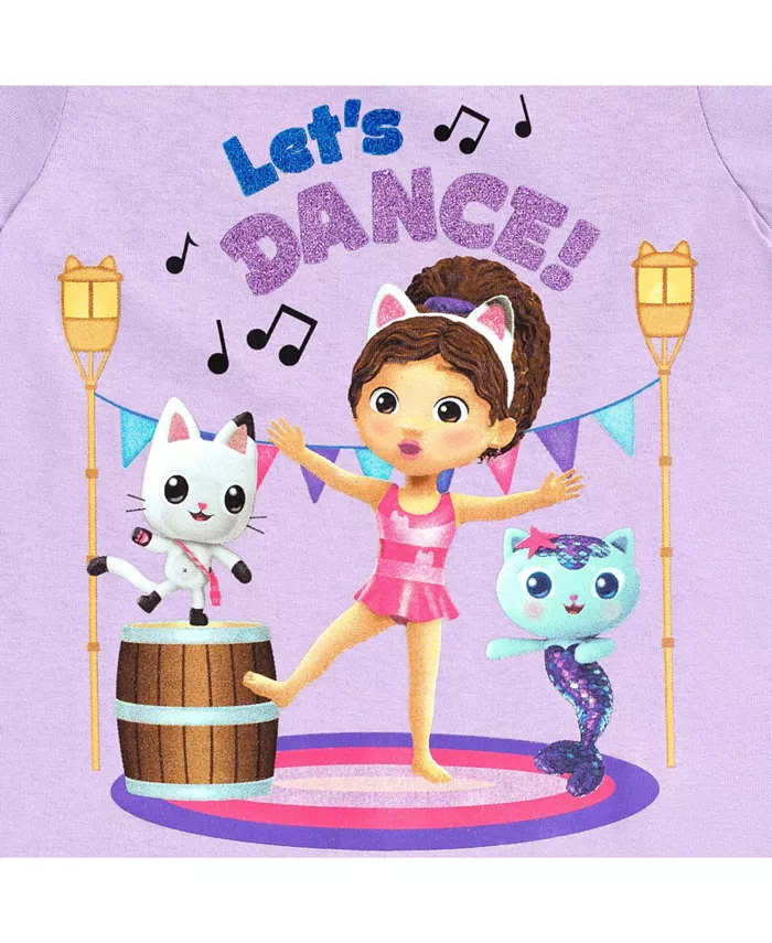 Футболки для девочек Dreamworks Gabby's Dollhouse, набор из 3 штук, для малышей и детей, мультиколор — фото 4