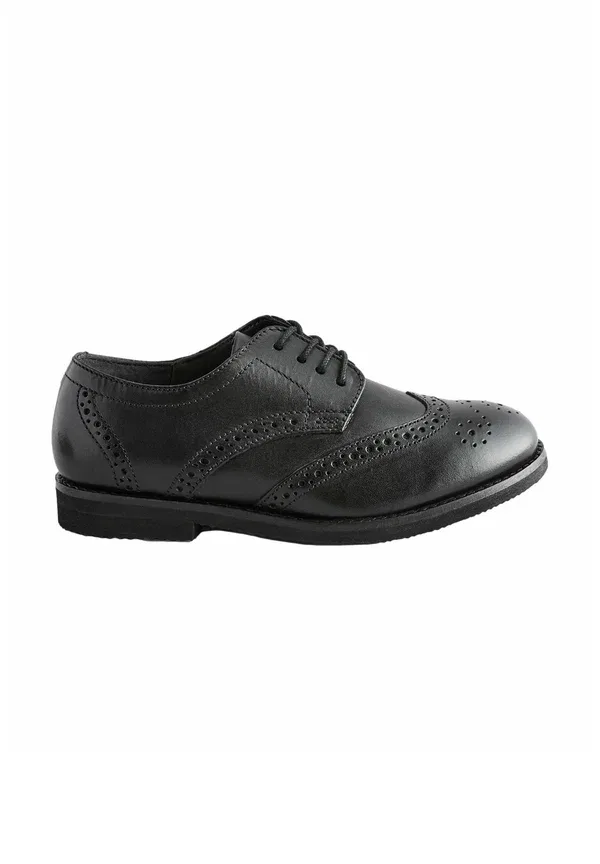 Туфли броги повседневные на шнуровке Wide fit Next, black, черный