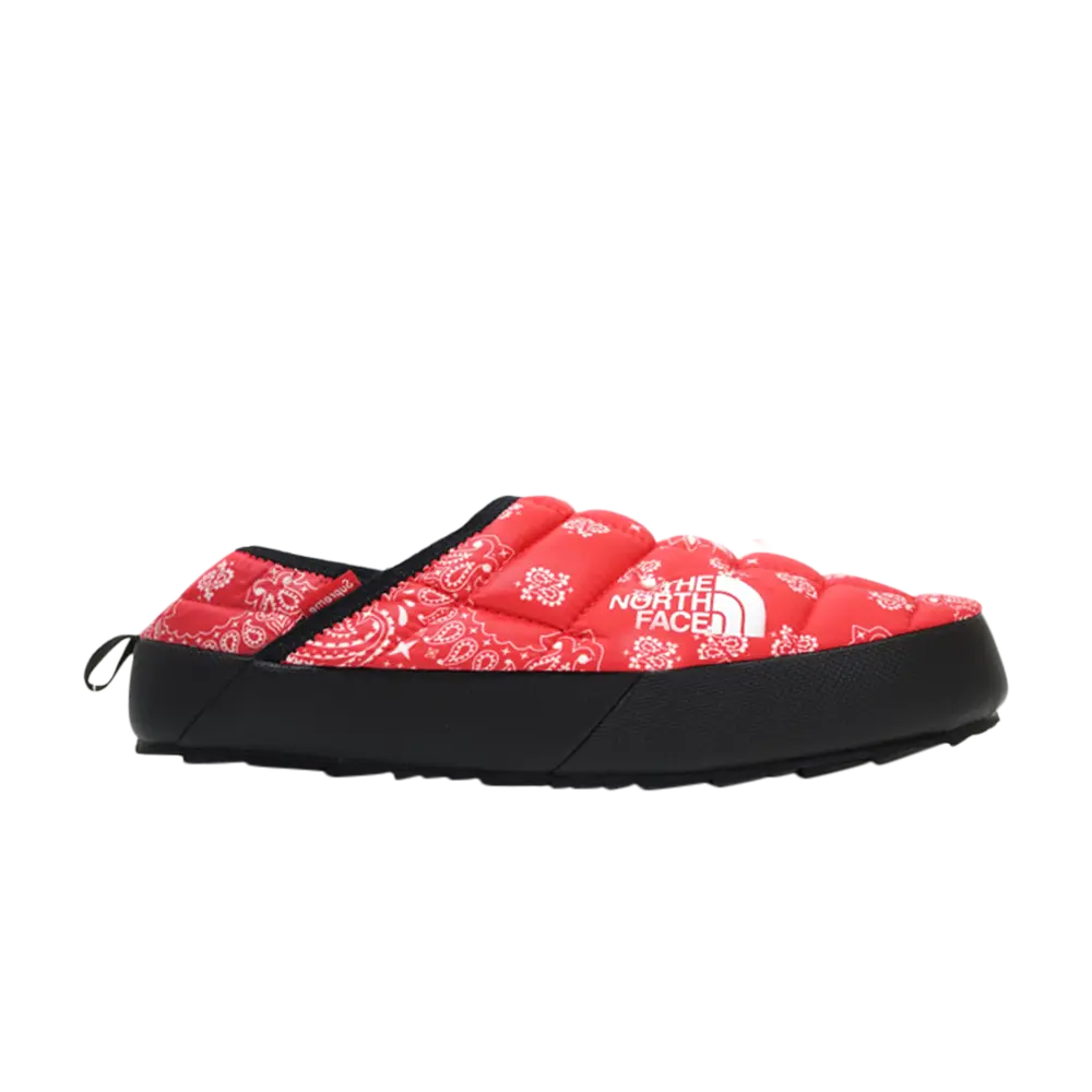 Женские ботинки Supreme x The North Face Traction Mule стеганые с принтом, красный