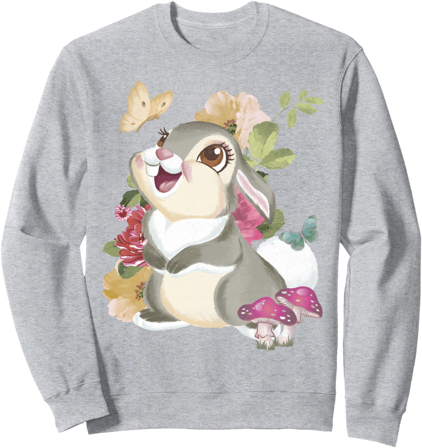 

Винтажная толстовка с цветочным принтом Бэмби и Тампер от Disney, серая, Серый, Винтажная толстовка с цветочным принтом Бэмби и Тампер от Disney, серая