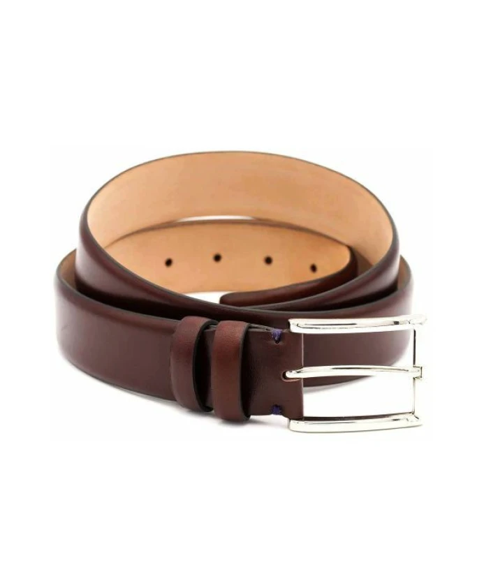 

Ремень из гладкой кожи с декоративной строчкой. Bgents, коричневый