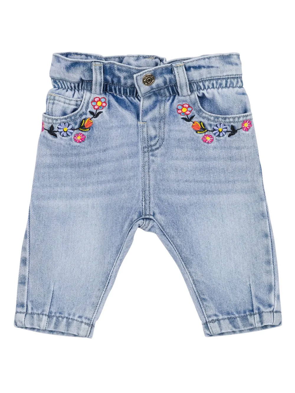 

Джинсы с цветочной вышивкой Moschino Kids, синий