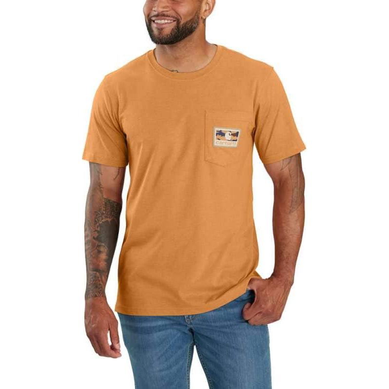 

Carhartt 106938 Легкая футболка с коротким рукавом и камуфляжным рисунком, мужская, коричнево-желтая, Желтый, Carhartt 106938 Легкая футболка с коротким рукавом и камуфляжным рисунком, мужская, коричнево-желтая