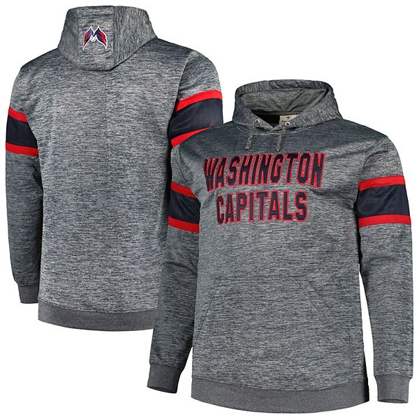 

Толстовка с капюшоном мужская heather charcoal washington capitals big & tall stripe pullover Profile, Черный, Толстовка с капюшоном мужская heather charcoal washington capitals big & tall stripe pullover Profile