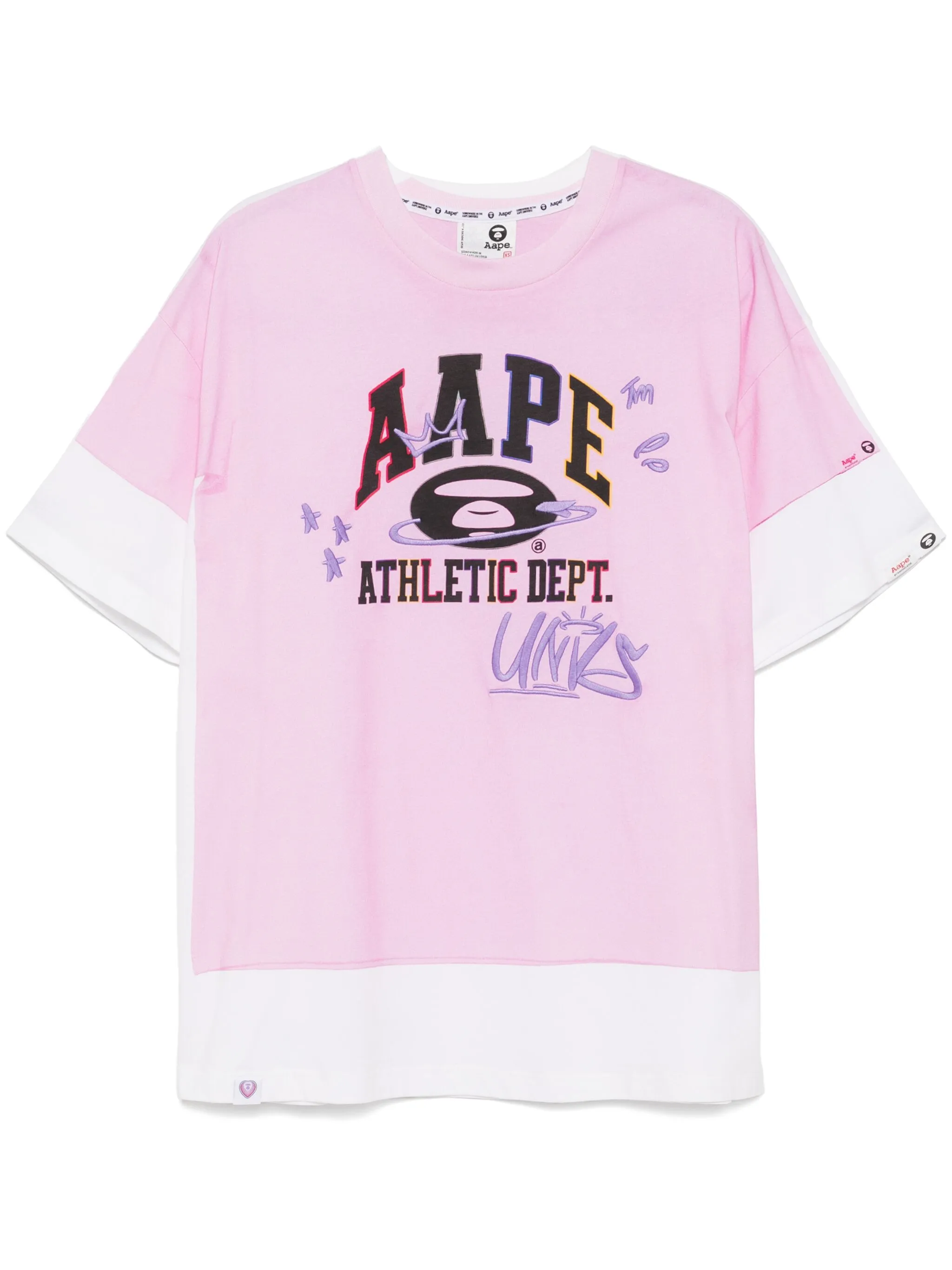 

Футболка с графичным принтом Aape By A Bathing Ape, розовый