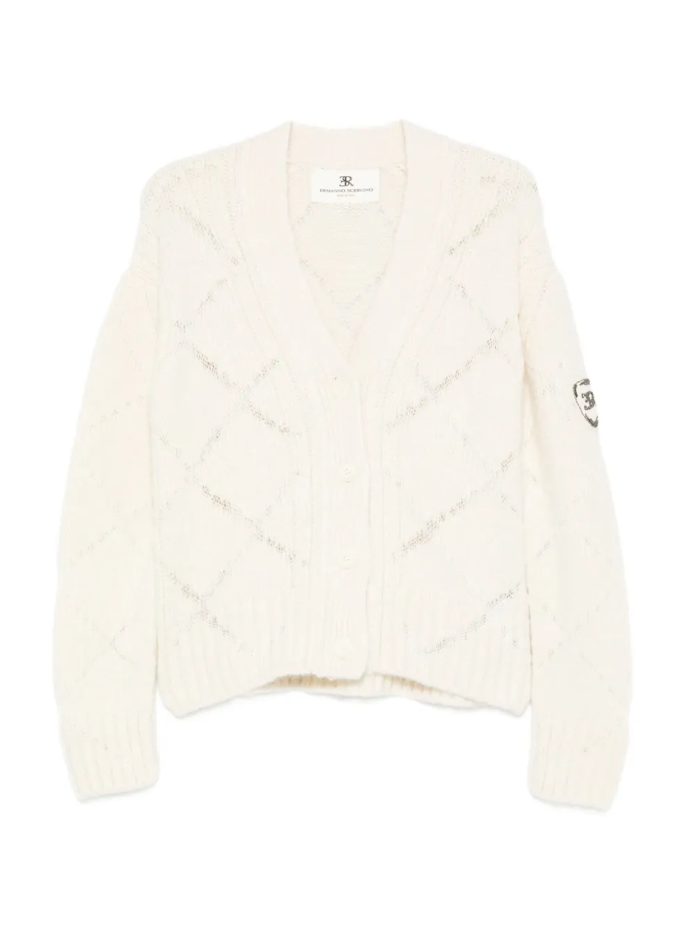 

Кардиган фактурной вязки Ermanno Scervino, нейтральный