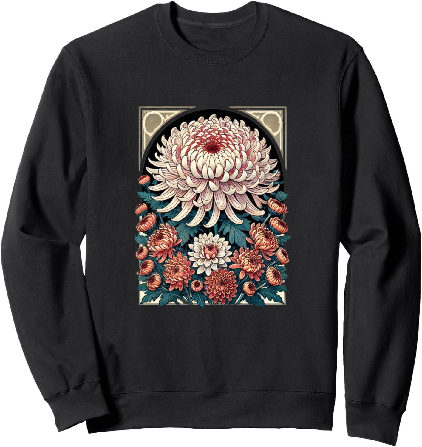 

Иллюстрация цветка хризантемы. Толстовка с изображением хризантемы Boss Bubb, черный