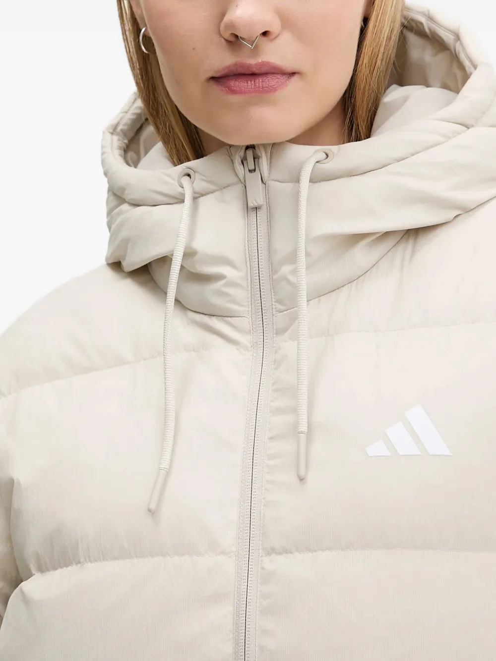 Пуховик Climawarm Adidas, светло-бежевый — фото 4