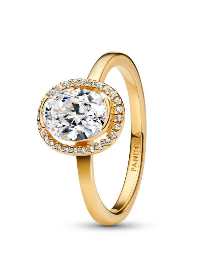 

Кольцо Pandora Oval Sparkling Halo Ring, золото
