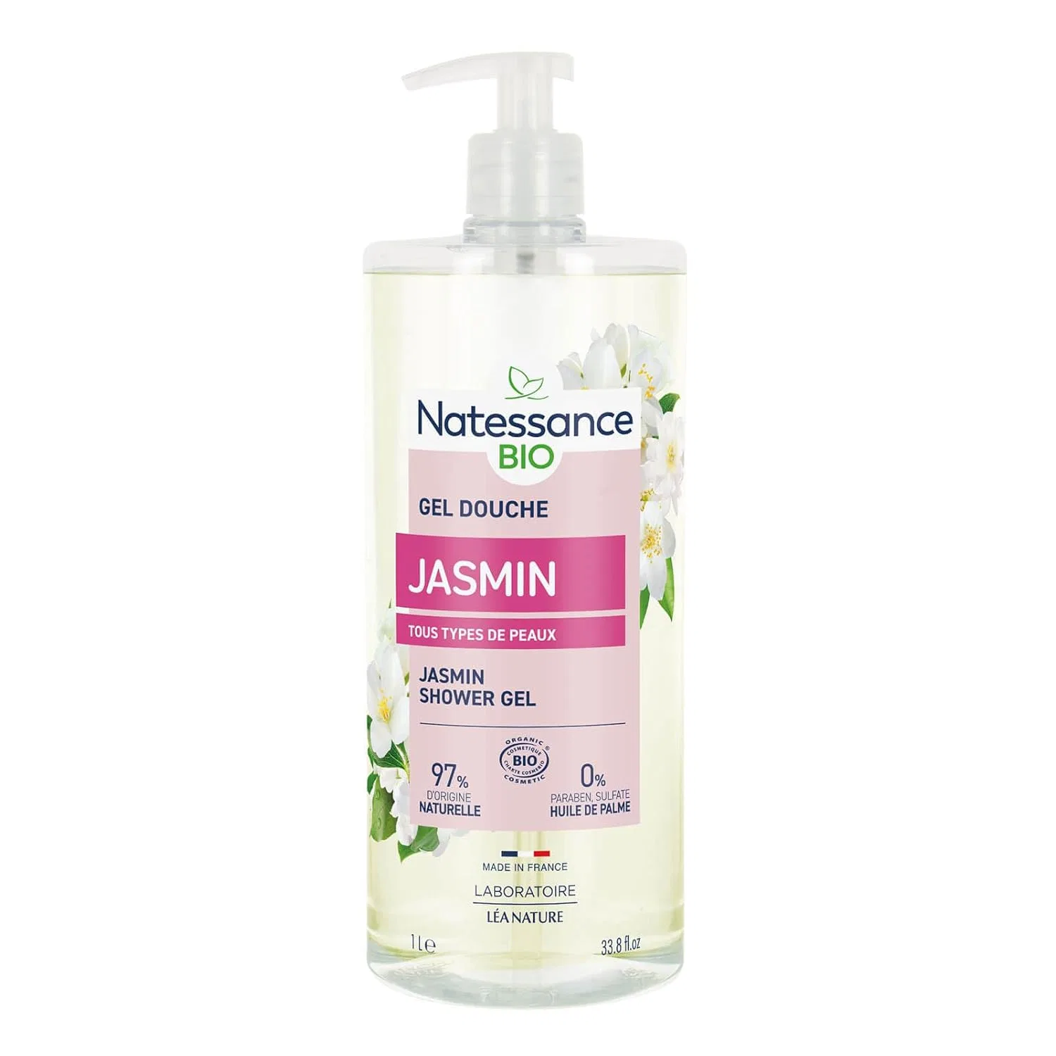 Гель для душа Natessance Jasmine Floral без сульфатов 1 литр Natessance