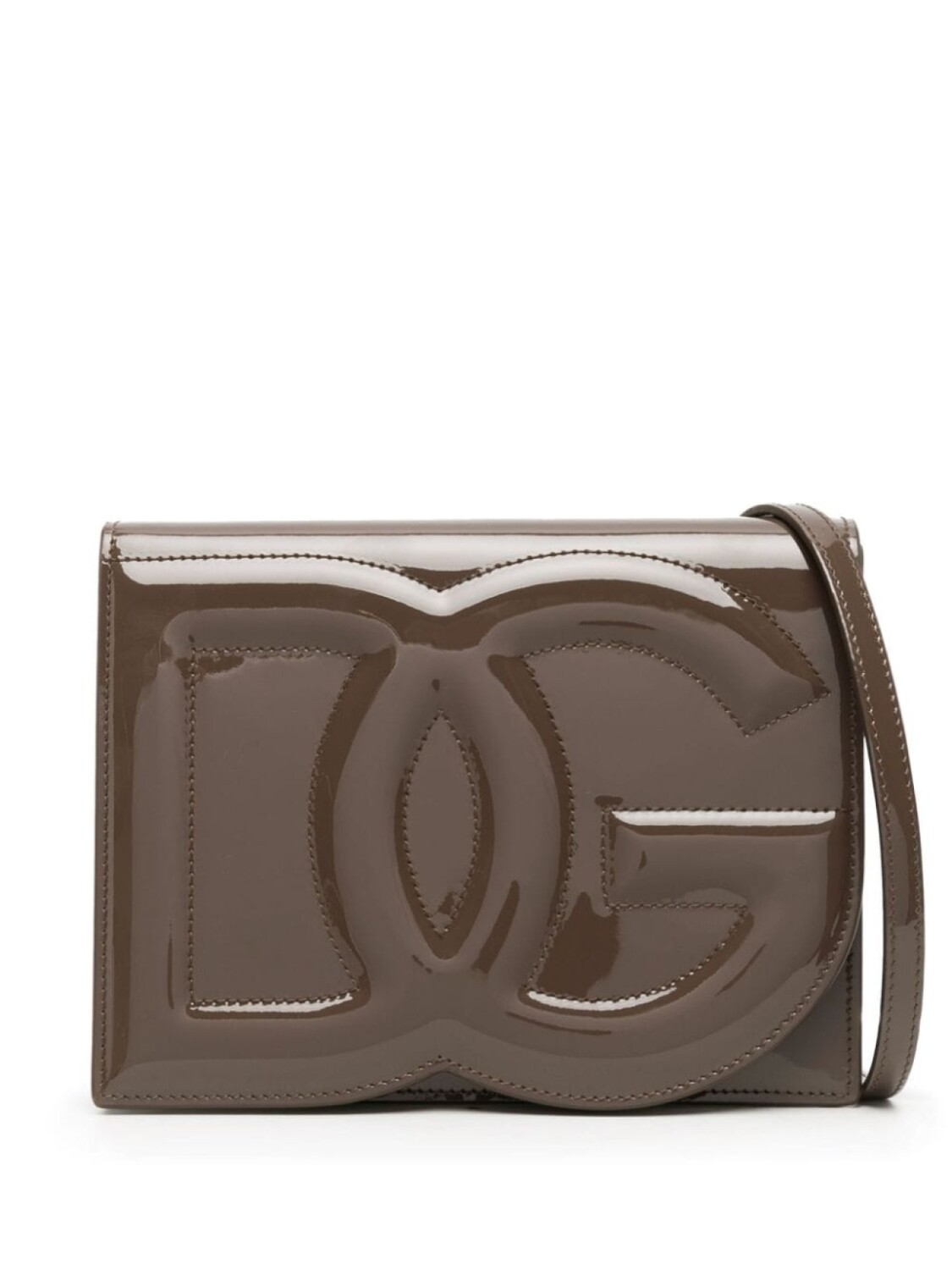 

Dolce & Gabbana лакированная сумка через плечо с логотипом DG, коричневый