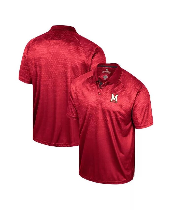 

Мужская красная рубашка-поло Maryland Terrapins Honeycomb Raglan Colosseum