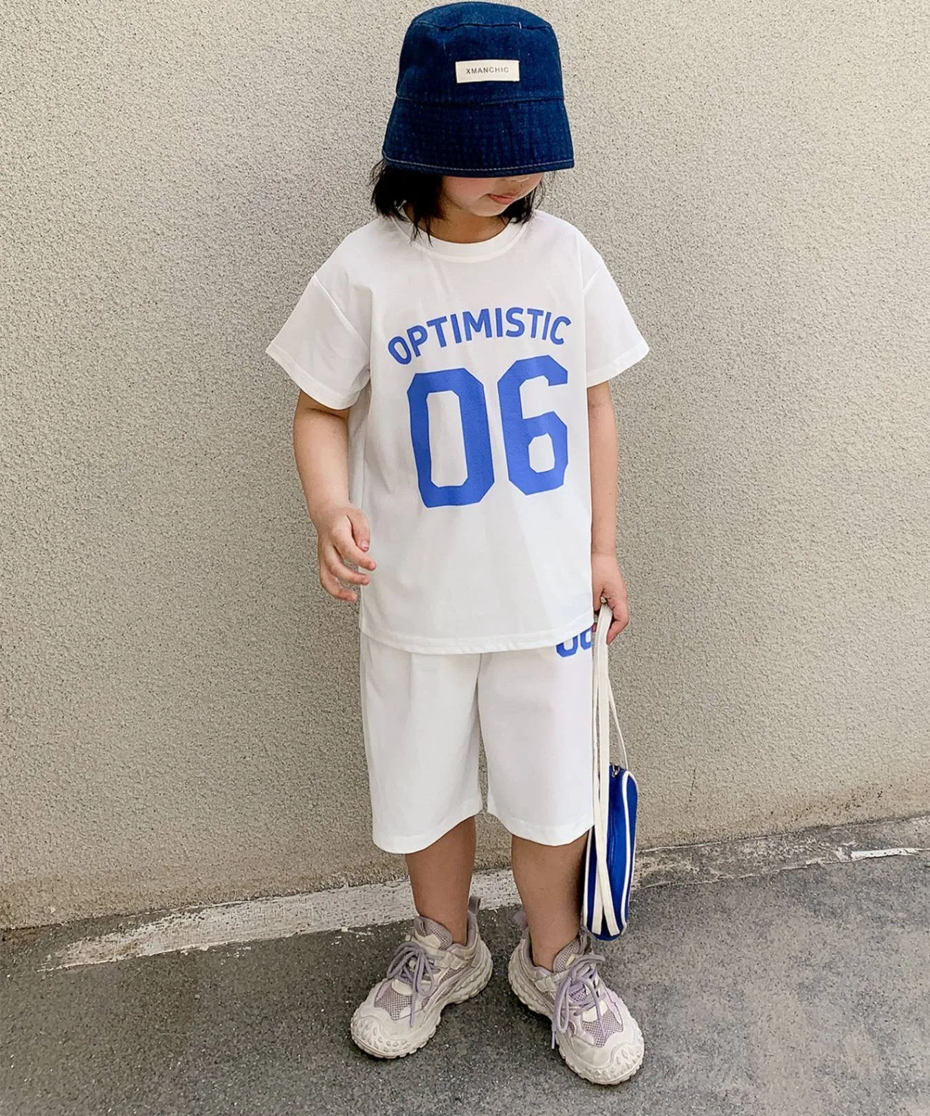 Детский комплект: футболка и шорты с номером и логотипом Aimoha Kids, white — фото 3